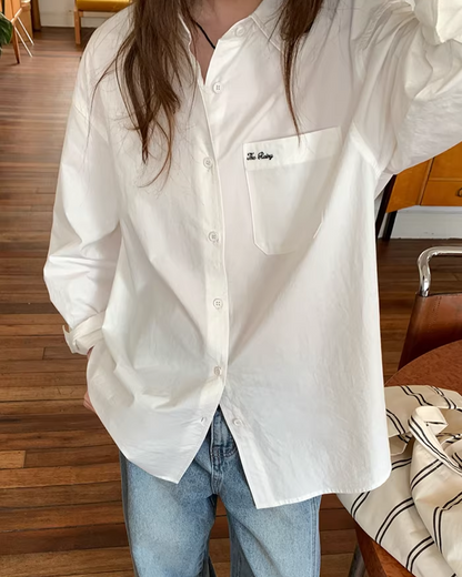 Color Chest Lettering Shirt BU0120