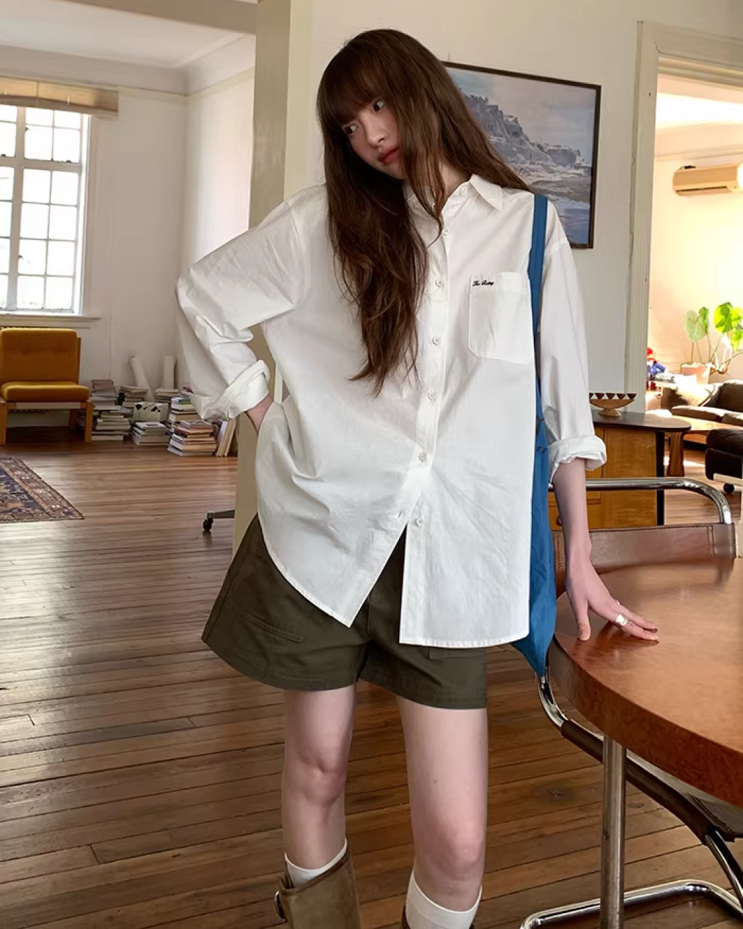 Color Chest Lettering Shirt BU0120