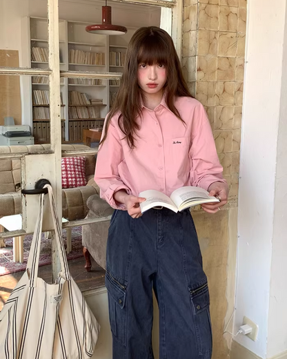 Color Chest Lettering Shirt BU0120