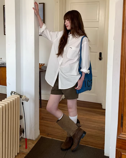 Color Chest Lettering Shirt BU0120