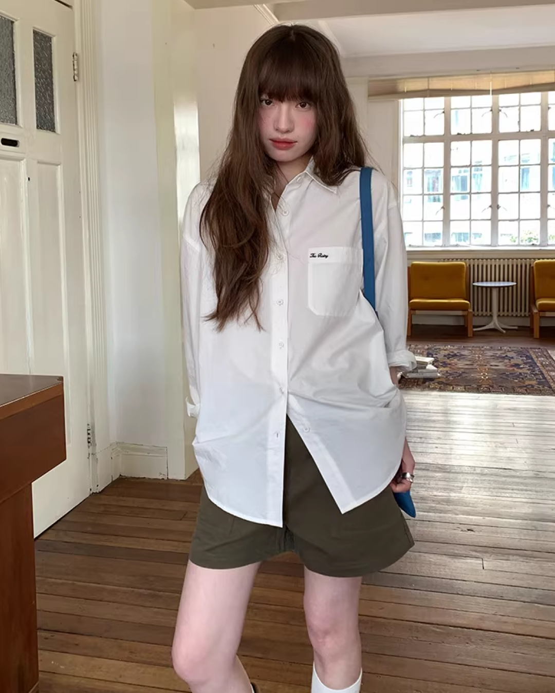 Color Chest Lettering Shirt BU0120