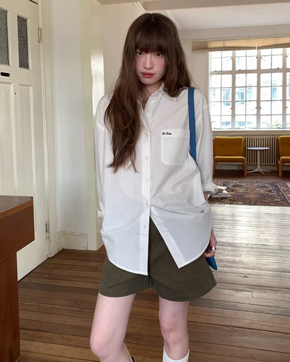 Color Chest Lettering Shirt BU0120