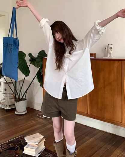 Color Chest Lettering Shirt BU0120