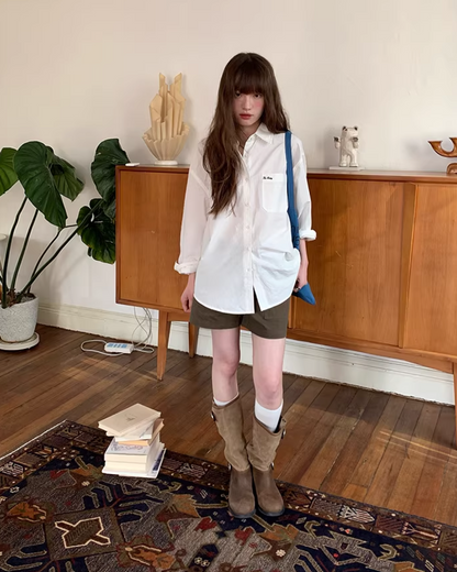 Color Chest Lettering Shirt BU0120