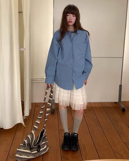 Color Chest Lettering Shirt BU0120