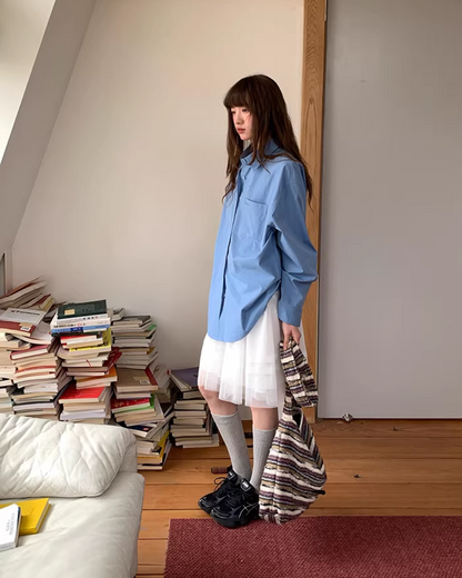 Color Chest Lettering Shirt BU0120