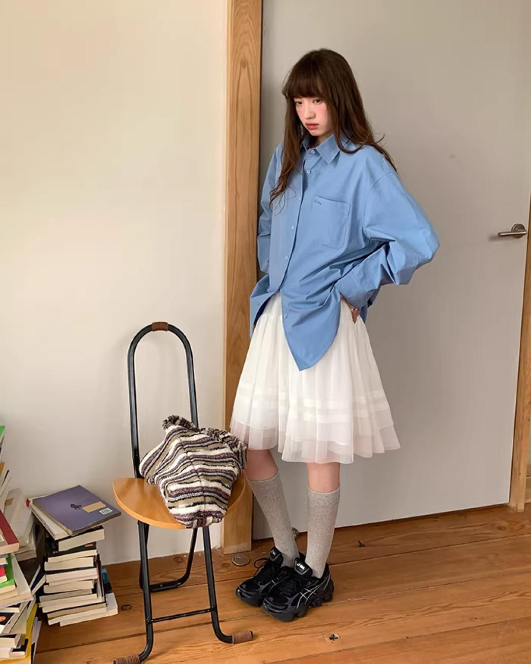 Color Chest Lettering Shirt BU0120