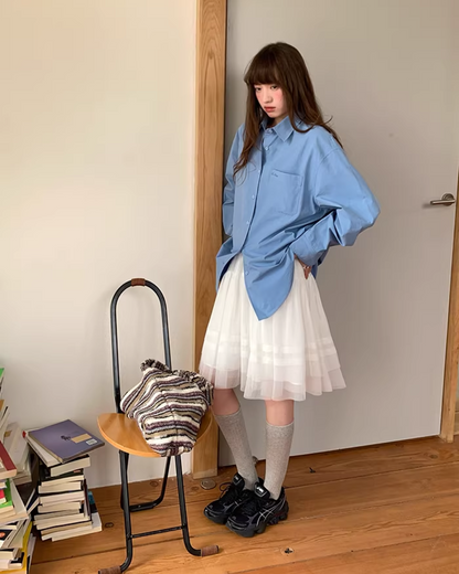 Color Chest Lettering Shirt BU0120