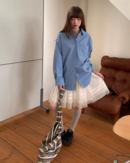 Color Chest Lettering Shirt BU0120