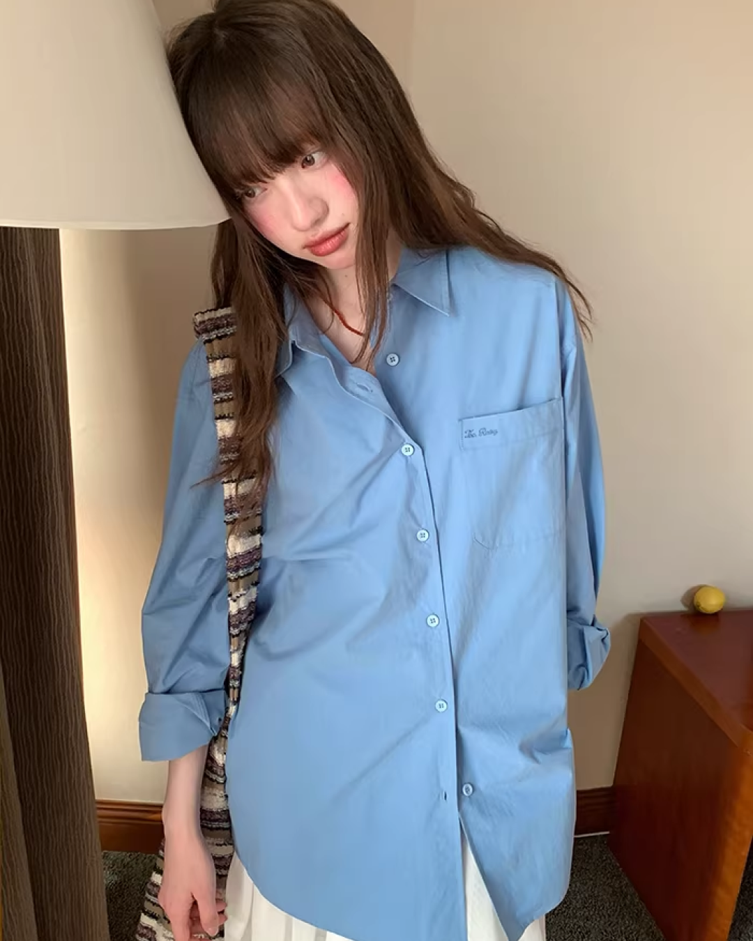 Color Chest Lettering Shirt BU0120