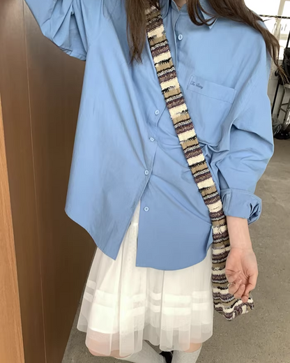 Color Chest Lettering Shirt BU0120