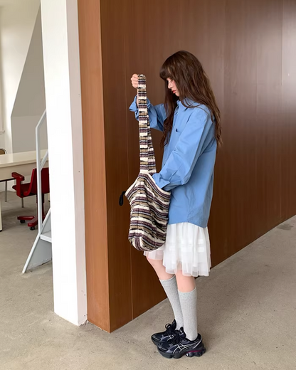 Color Chest Lettering Shirt BU0120