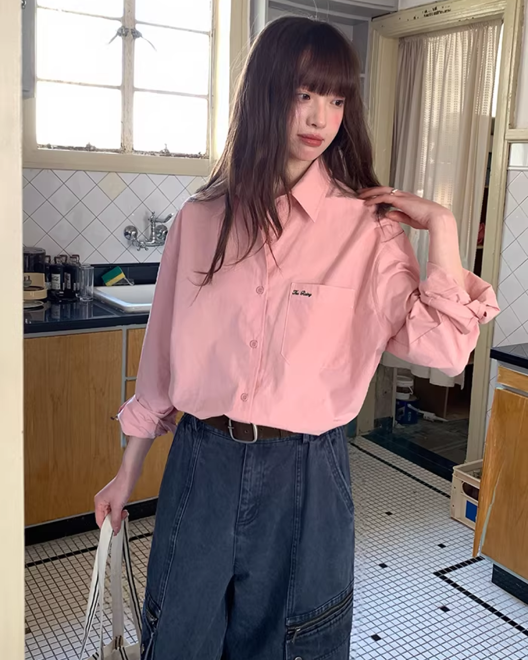 Color Chest Lettering Shirt BU0120