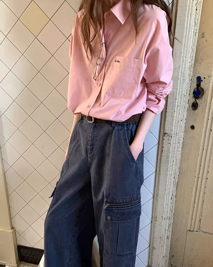 Color Chest Lettering Shirt BU0120