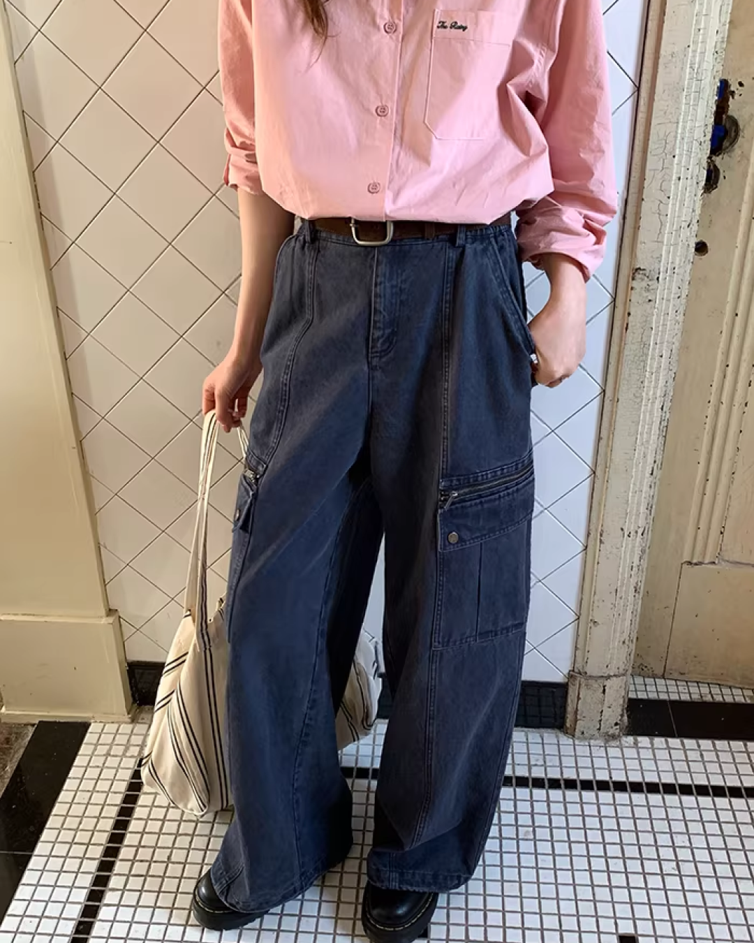 Color Chest Lettering Shirt BU0120