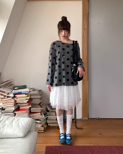 Polka Dots Off Shoulder Top  BU0121