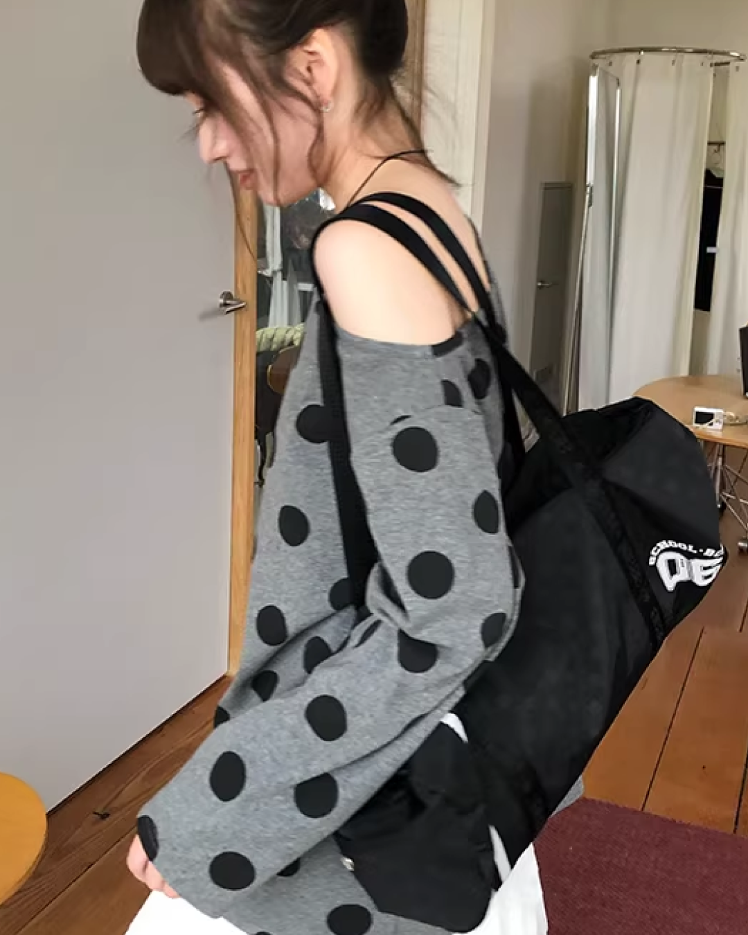 Polka Dots Off Shoulder Top  BU0121