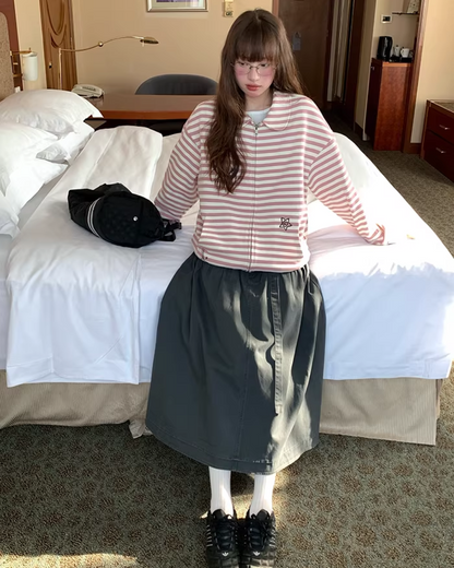 Border Zip Sweatshirt  BU0124