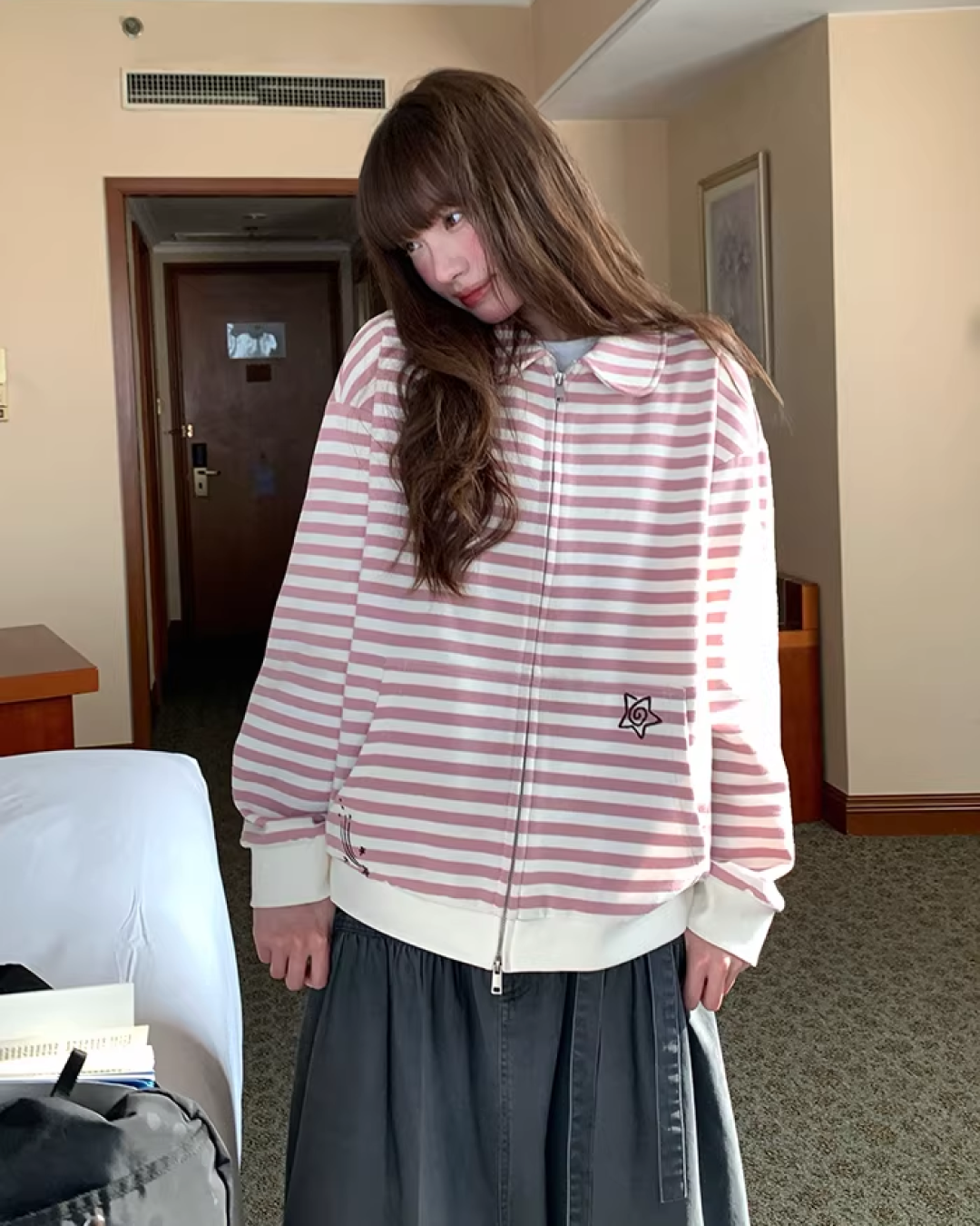 Border Zip Sweatshirt  BU0124