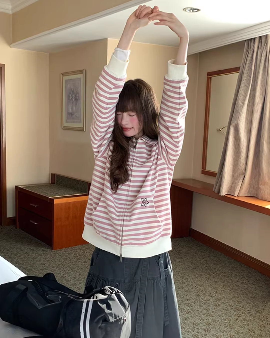 Border Zip Sweatshirt  BU0124