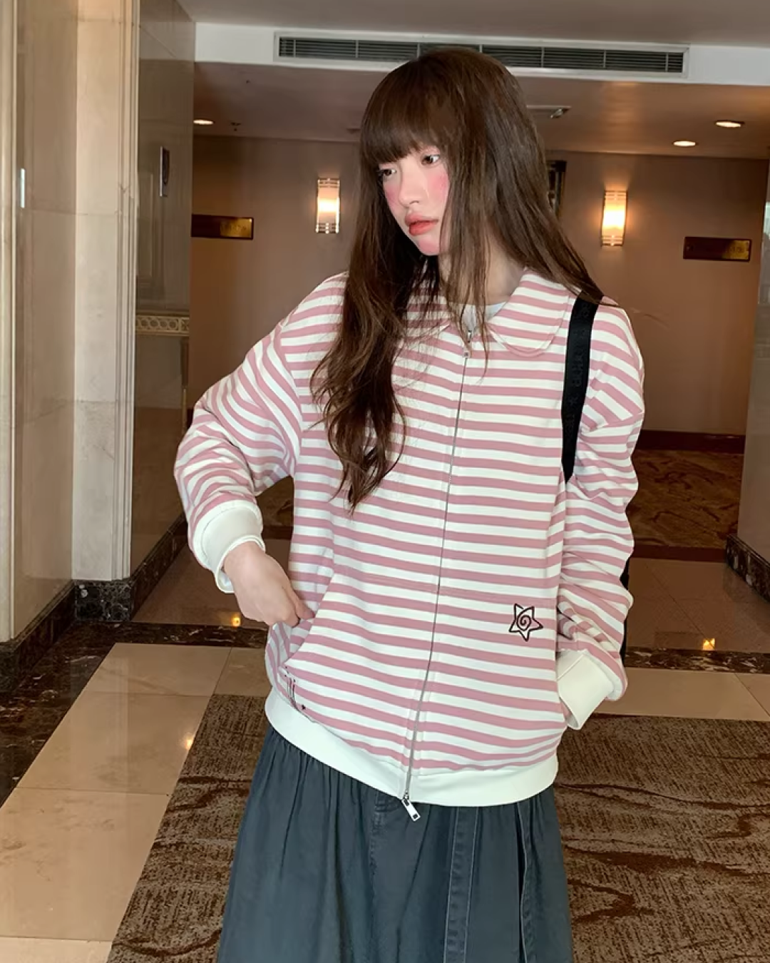 Border Zip Sweatshirt  BU0124