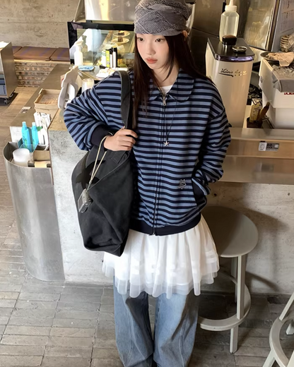 Border Zip Sweatshirt  BU0124