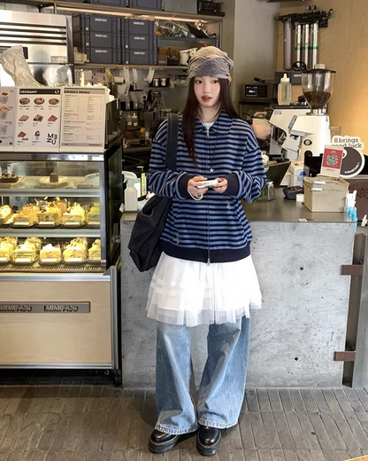 Border Zip Sweatshirt  BU0124