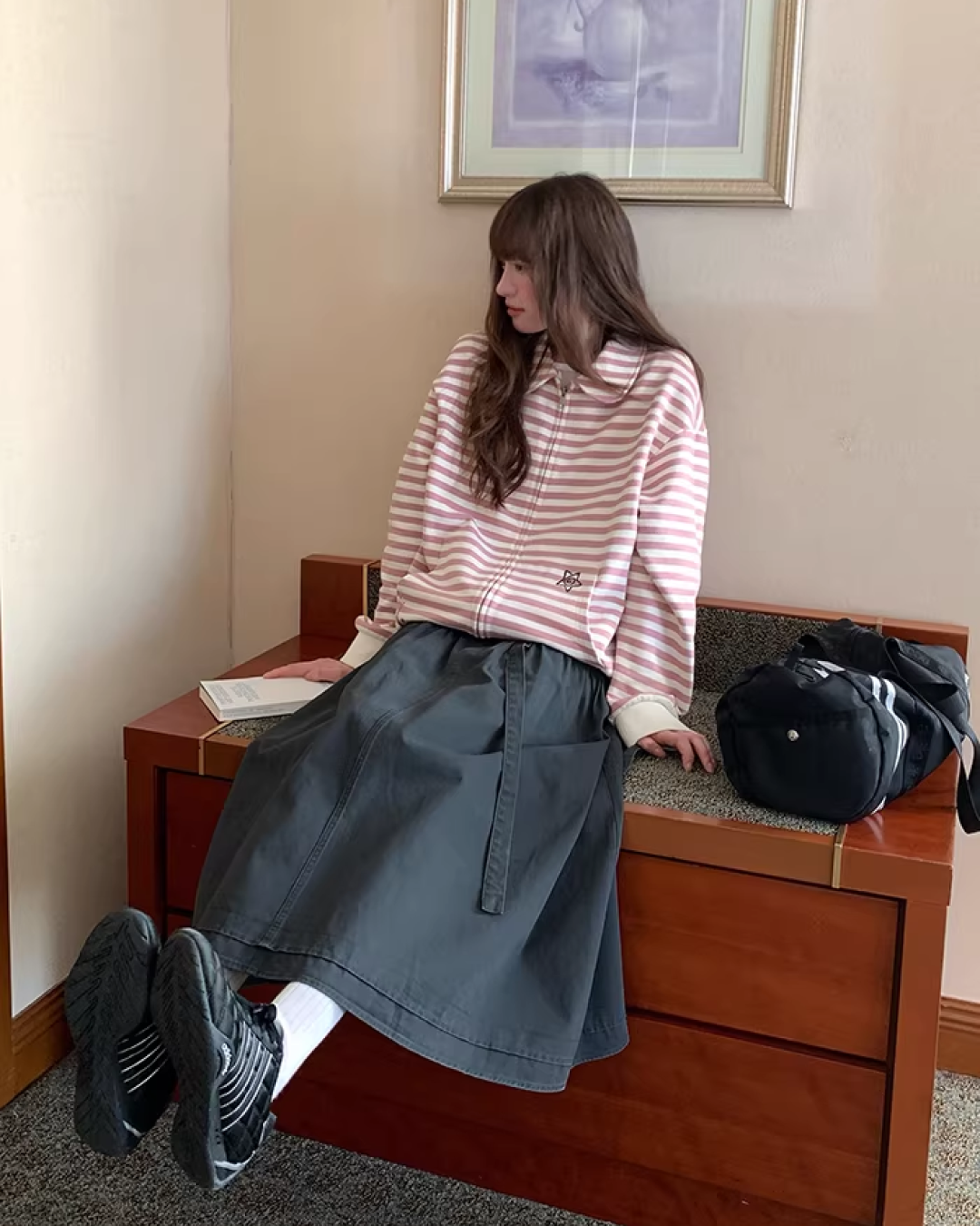 Border Zip Sweatshirt  BU0124