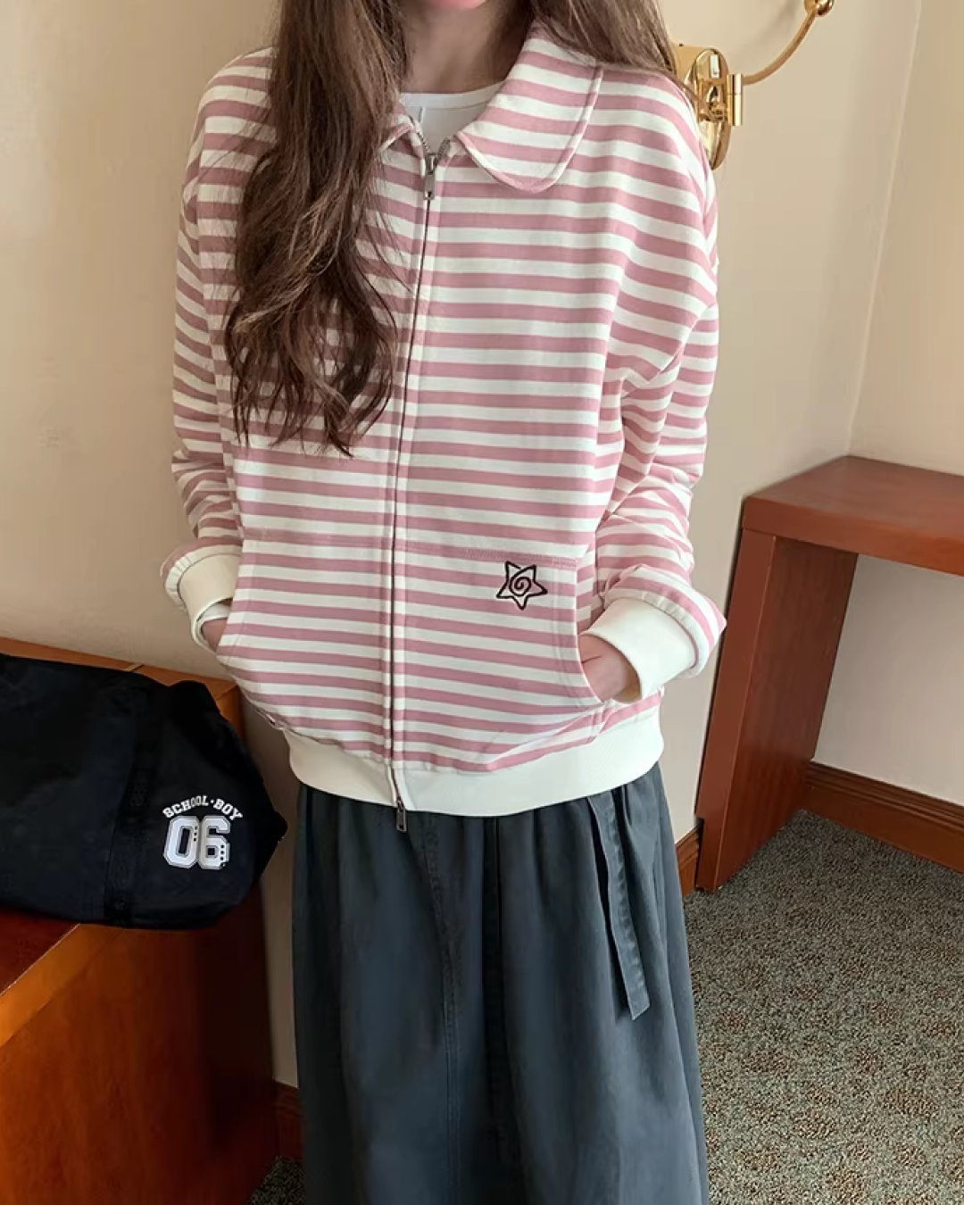 Border Zip Sweatshirt  BU0124