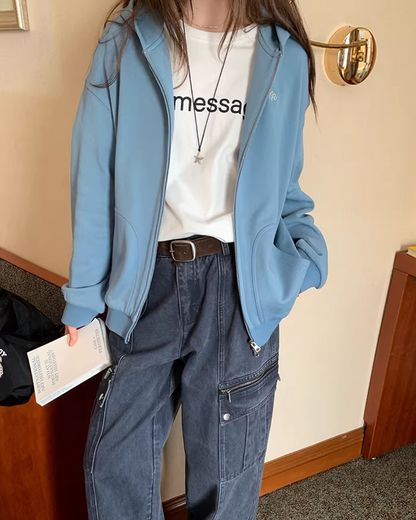 Color Zip Hoodie BU0125