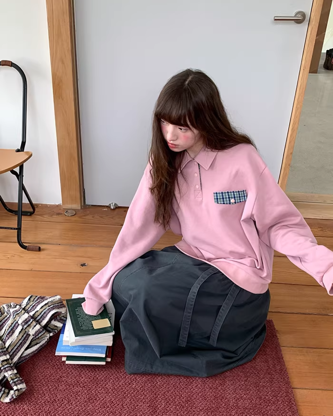 Fake Pocket Polo Sweatshirt BU0126