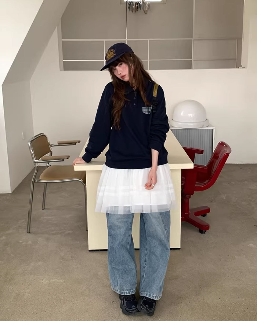 Fake Pocket Polo Sweatshirt BU0126