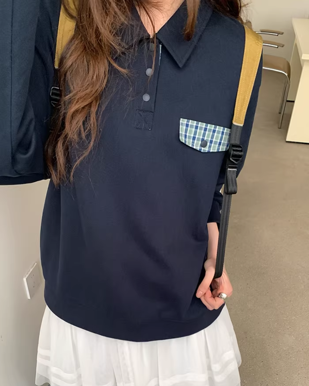 Fake Pocket Polo Sweatshirt BU0126