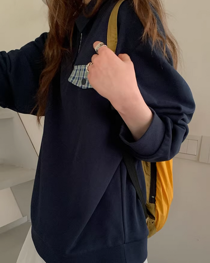 Fake Pocket Polo Sweatshirt BU0126