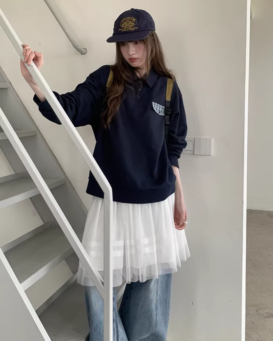 Fake Pocket Polo Sweatshirt BU0126