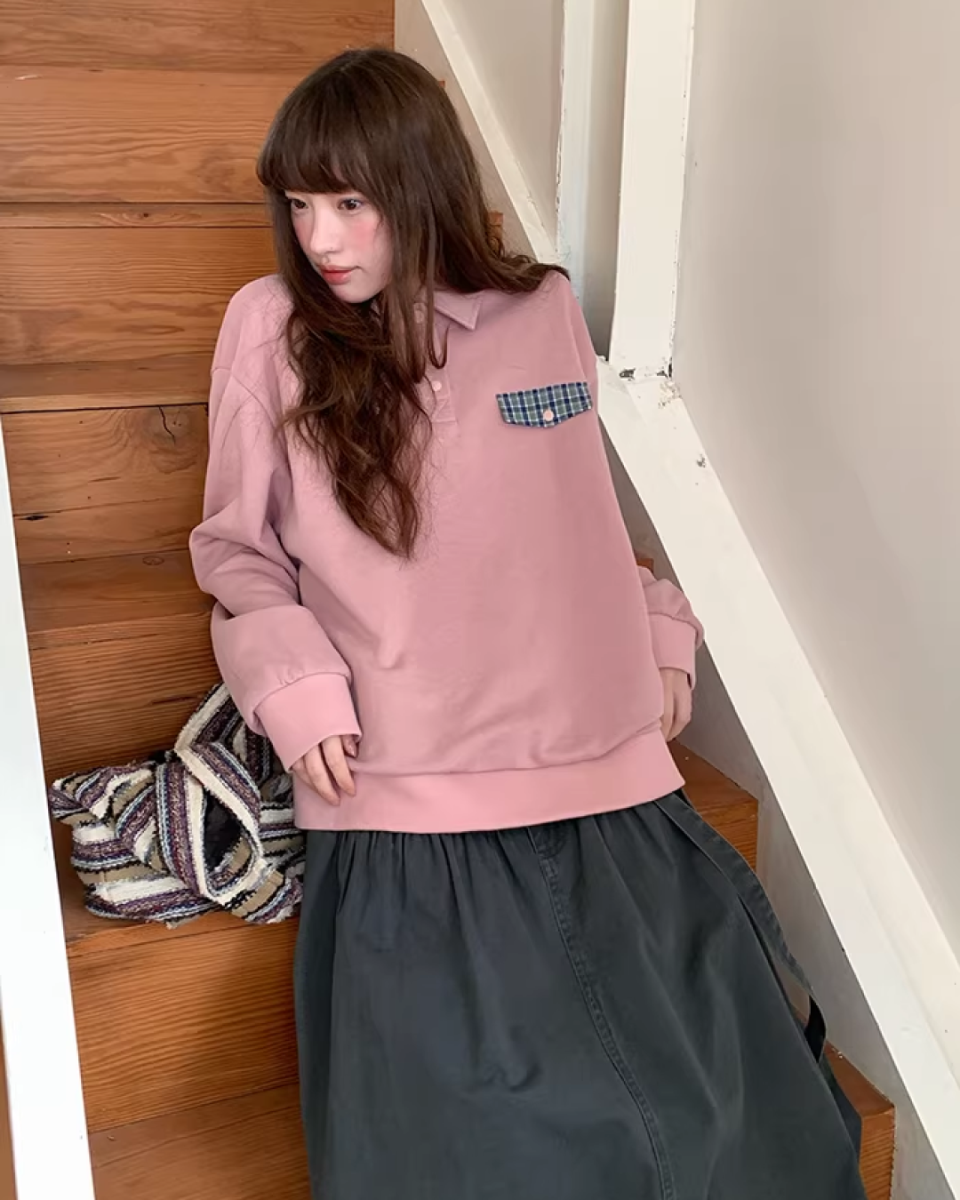 Fake Pocket Polo Sweatshirt BU0126