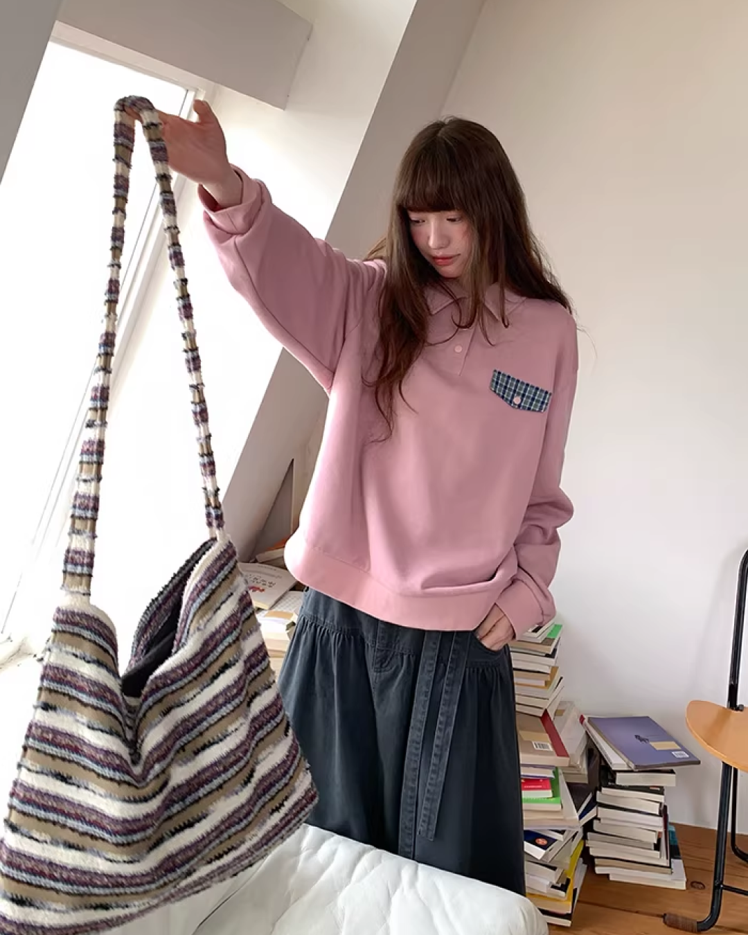 Fake Pocket Polo Sweatshirt BU0126