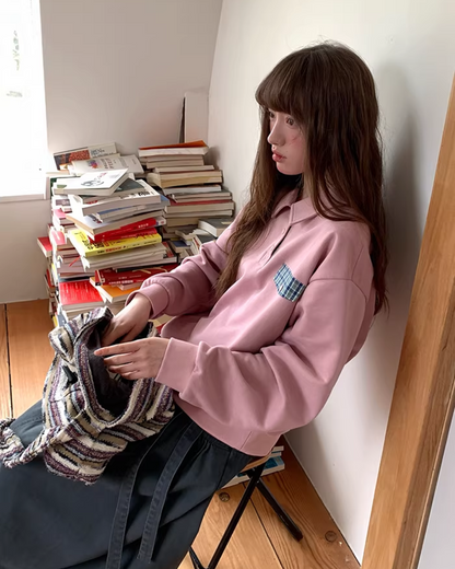 Fake Pocket Polo Sweatshirt BU0126