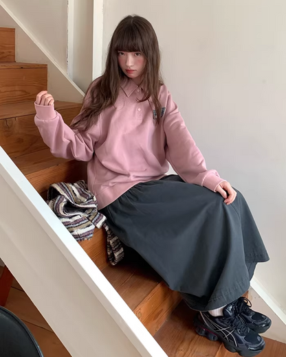 Fake Pocket Polo Sweatshirt BU0126