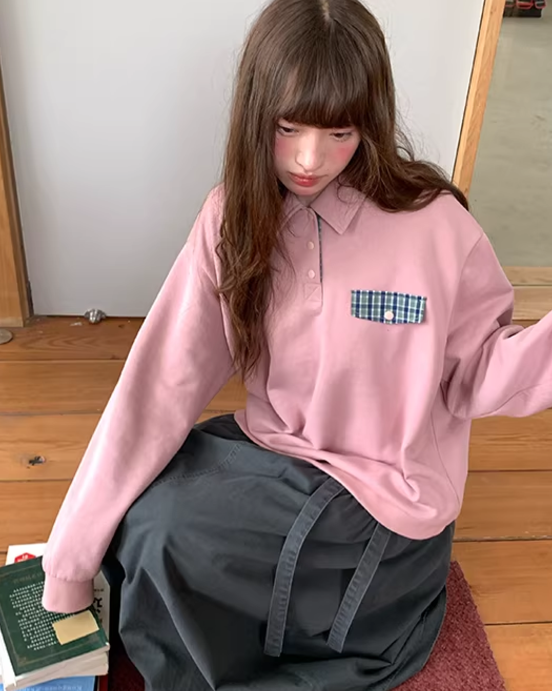 Fake Pocket Polo Sweatshirt BU0126