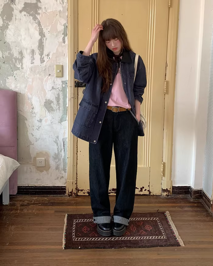 Contrast Collar Jacket  BU0128