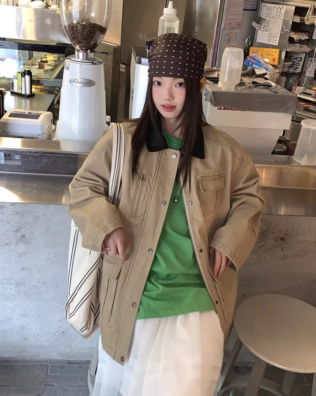 Contrast Collar Jacket  BU0128