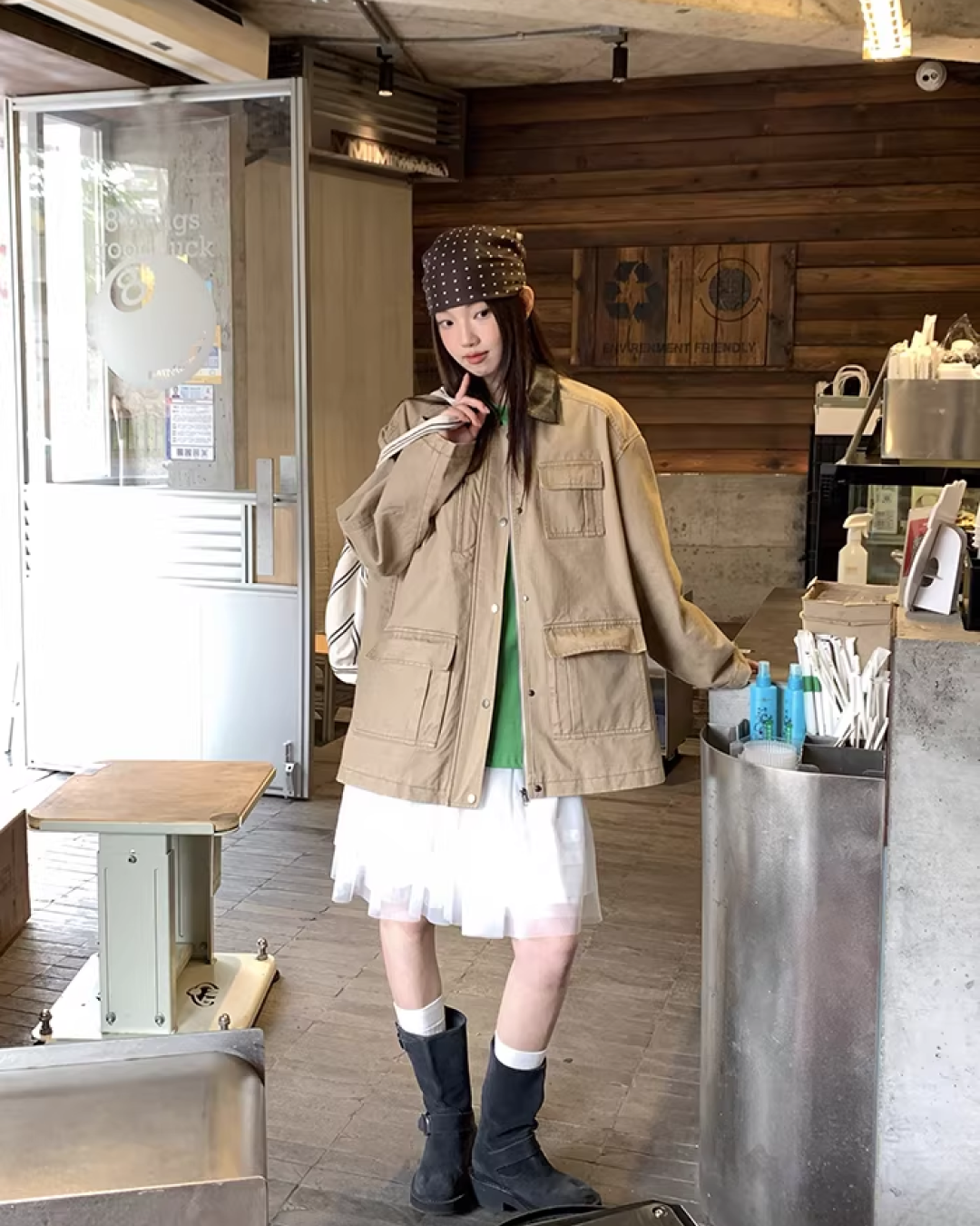 Contrast Collar Jacket  BU0128