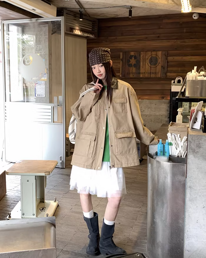 Contrast Collar Jacket  BU0128