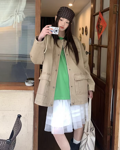 Contrast Collar Jacket  BU0128