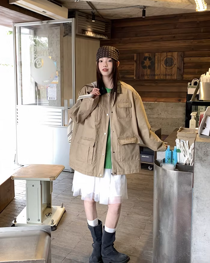 Contrast Collar Jacket  BU0128