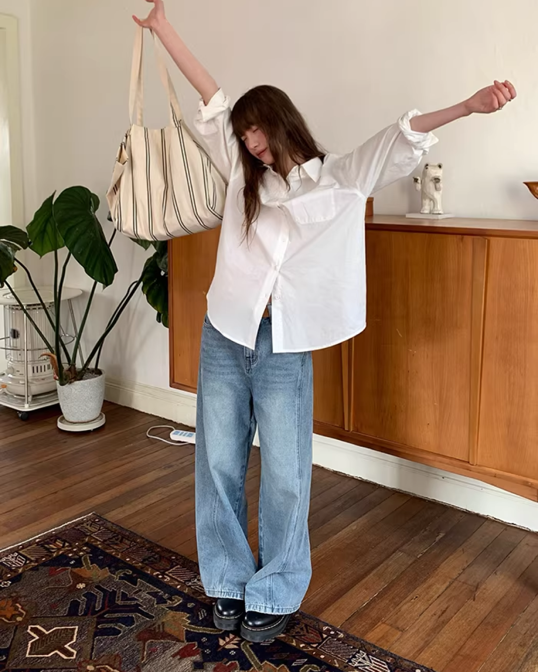 Back Pocket Design Denim Pants  BU0130