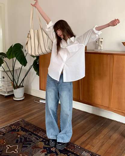 Back Pocket Design Denim Pants  BU0130