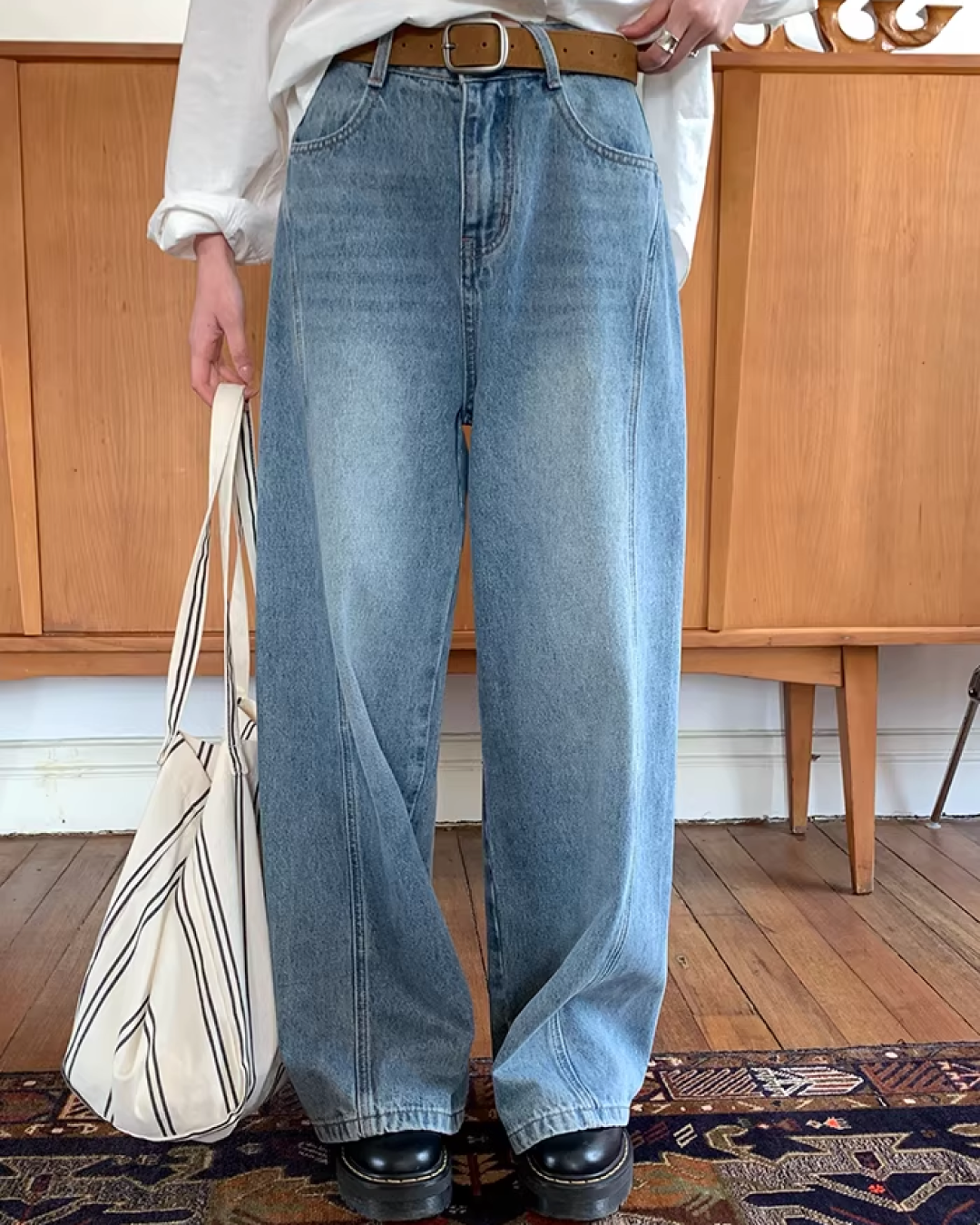 Back Pocket Design Denim Pants  BU0130