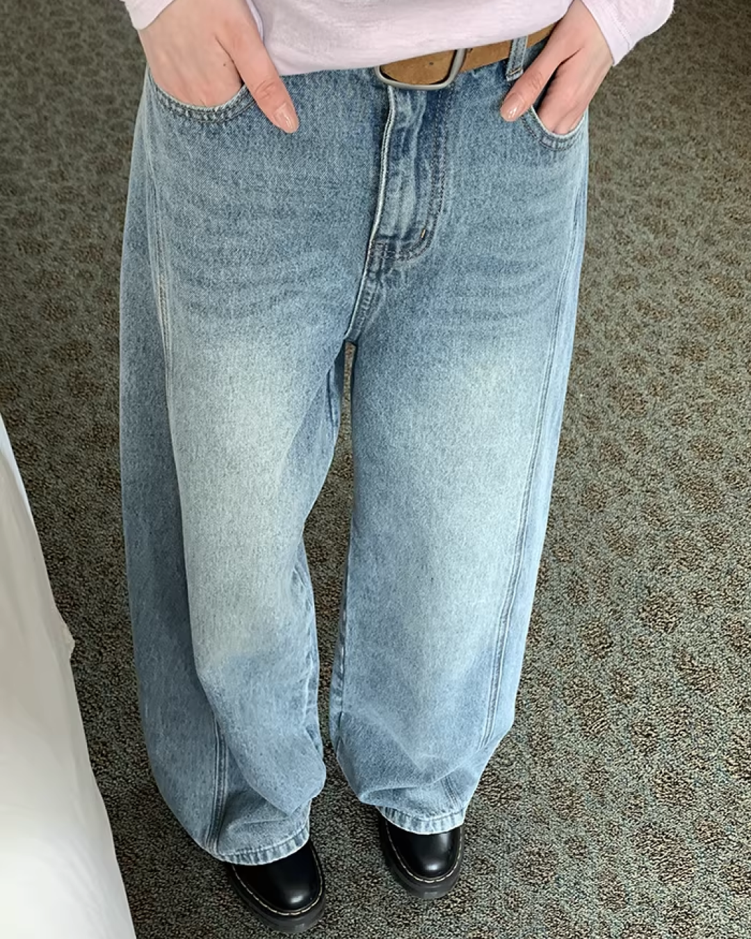 Back Pocket Design Denim Pants  BU0130